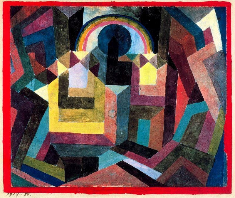 Abstract painting of rainbow by Paul Klee