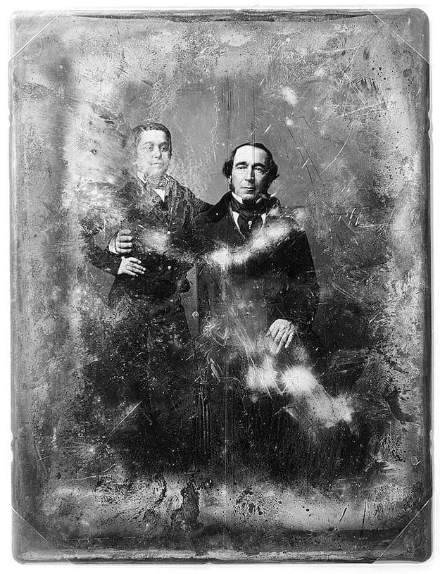 Daguerreotype portrait of a father and son