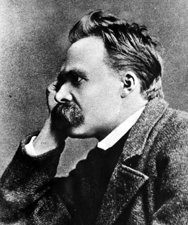 Black and white photo of Nietzsche