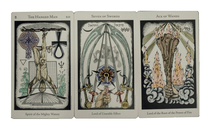three face-up tarot cards