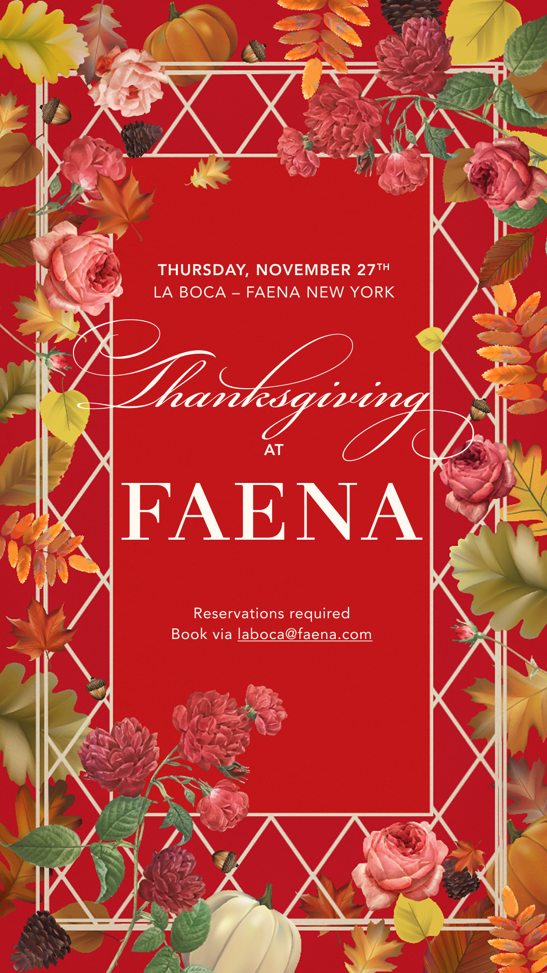 Thanksgiving at La Boca, Faena New York