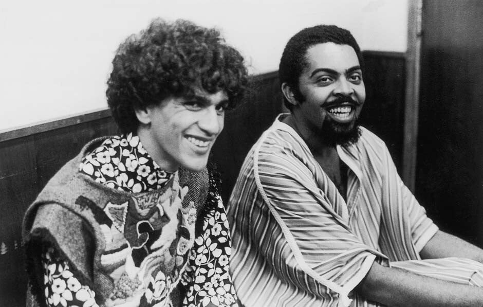 Photo of young Caetano Veloso and Gilberto Gil