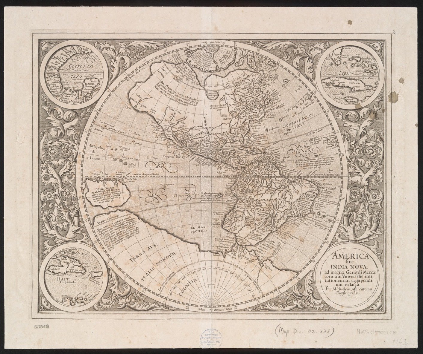 1633 map of the Americas
