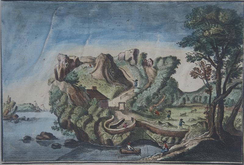 A Hand-coloured version of Hollar’s image of people working in a field