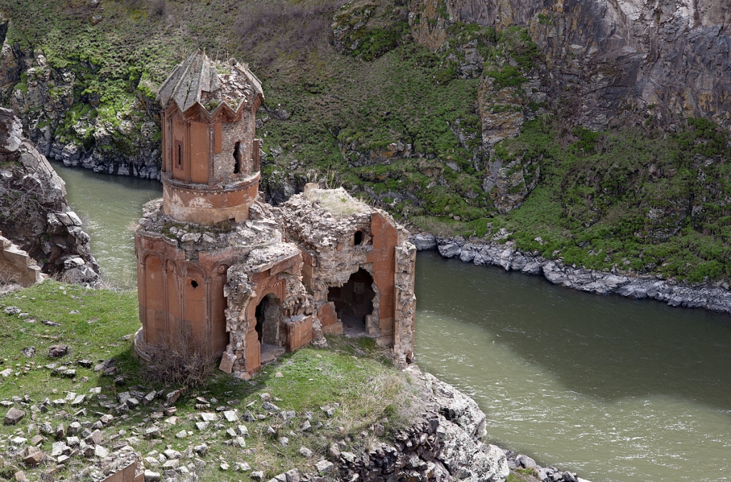 Turkish church ruins next to river