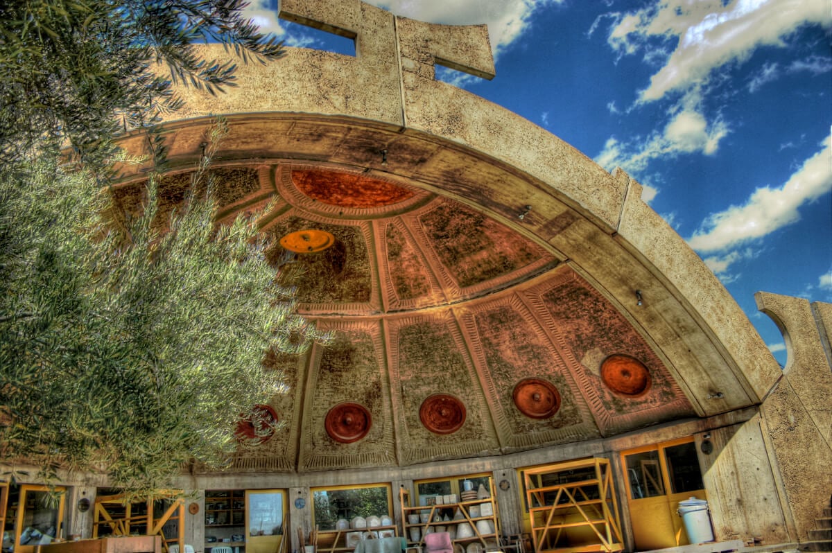 A domed building at Arcosanti