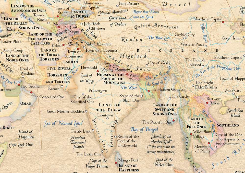 map of Southeast Asia with indigenous place names 