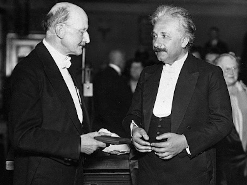 Einstein receiving award