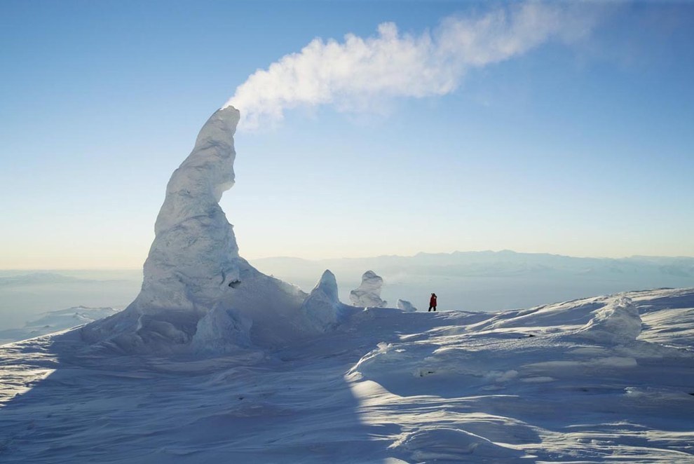 Ice sculpture left by Erebus