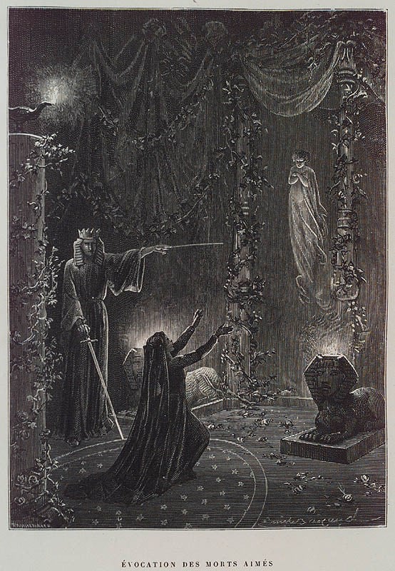 Illustration titled "Summoning of the Beloved Dead" by Paul Christian