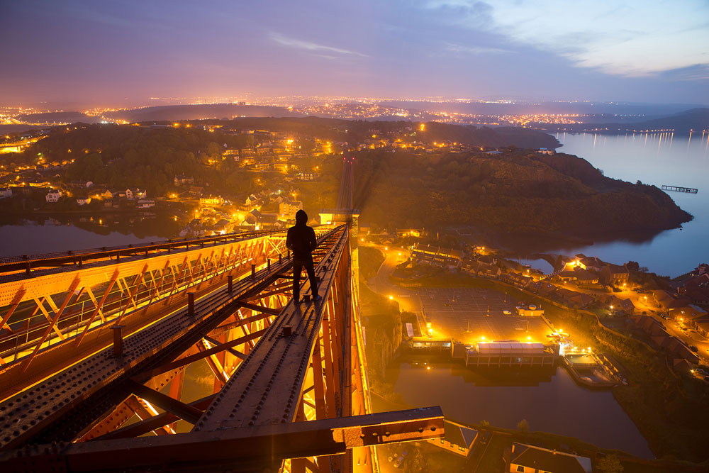 Man on bridge 