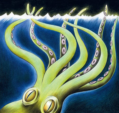 Green Kraken illustration