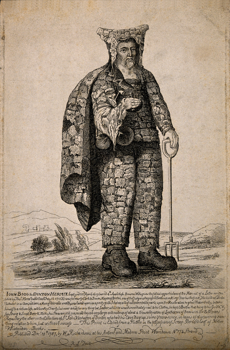 Sketch of hermit in 1787.