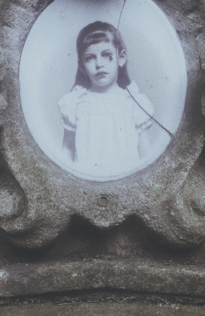 black and white portrait of a young girl