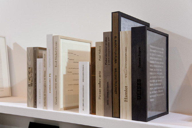 picture frames on a shelf