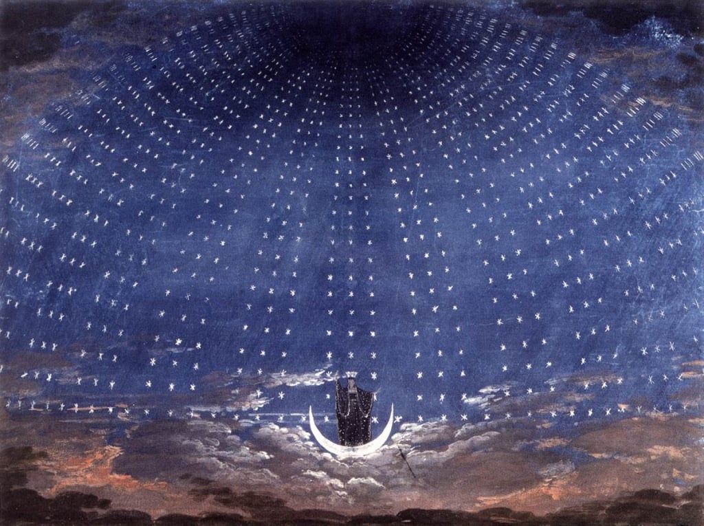  4. The Arrival of the Queen of the Night (1815), by Karl Friedrich.