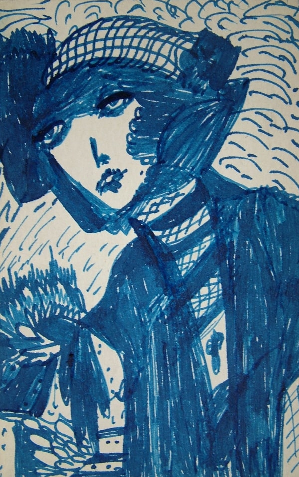 abstract painting of a woman