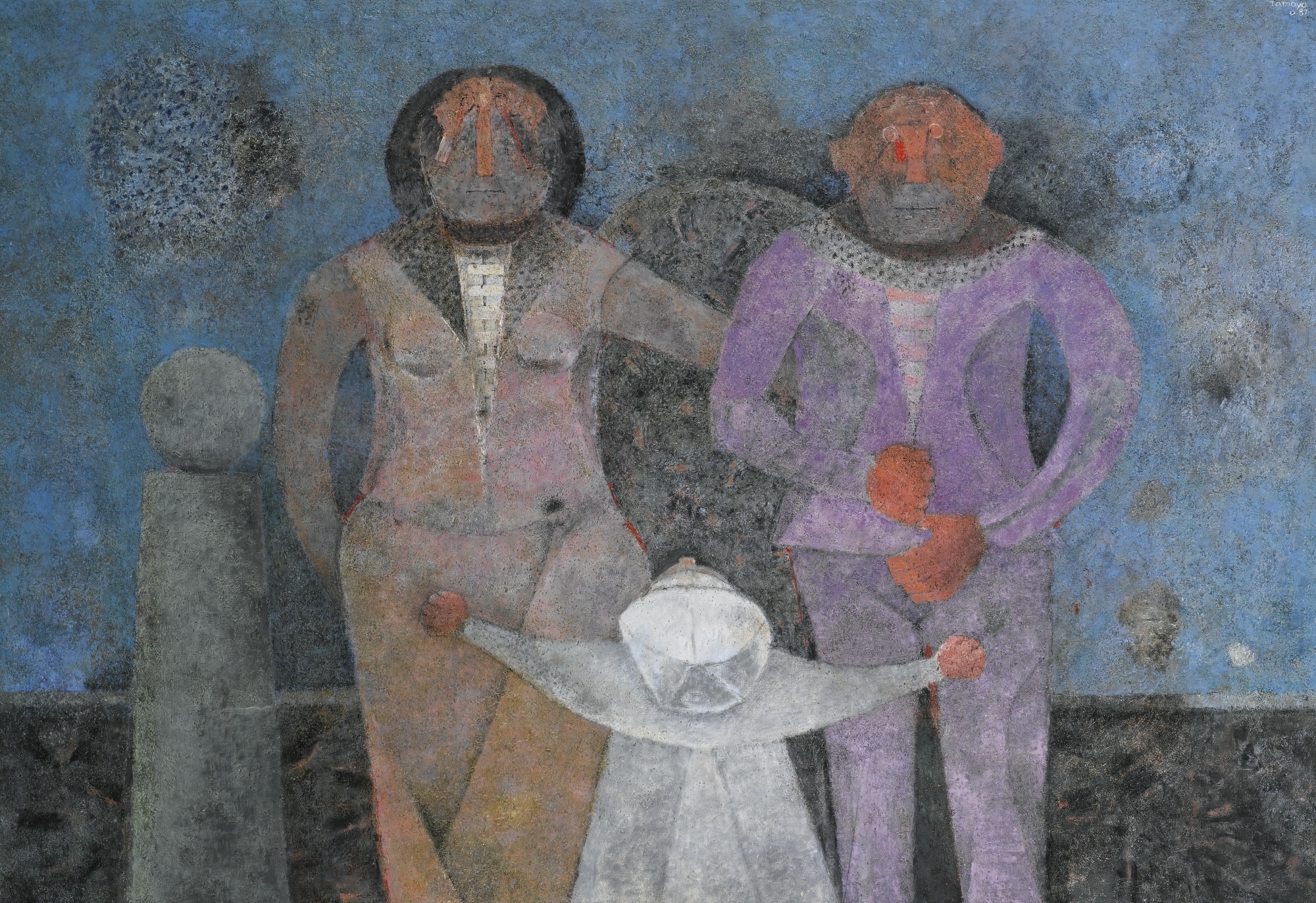  Painting title La familia by Rufino Tamayo