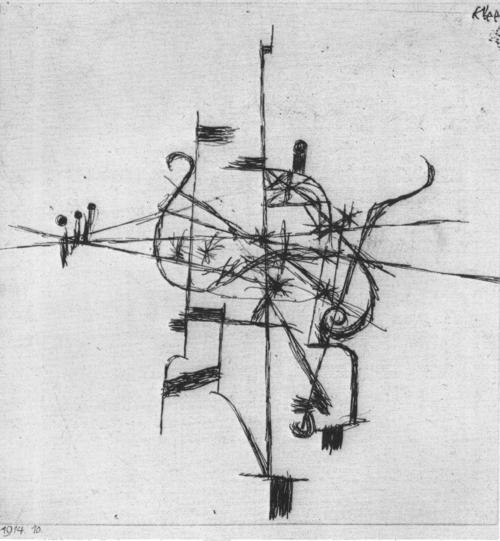 Abstract sketch of musical notes and staves.