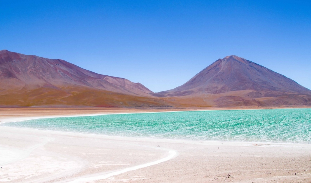 Green Laguna in Bolivian Mountains