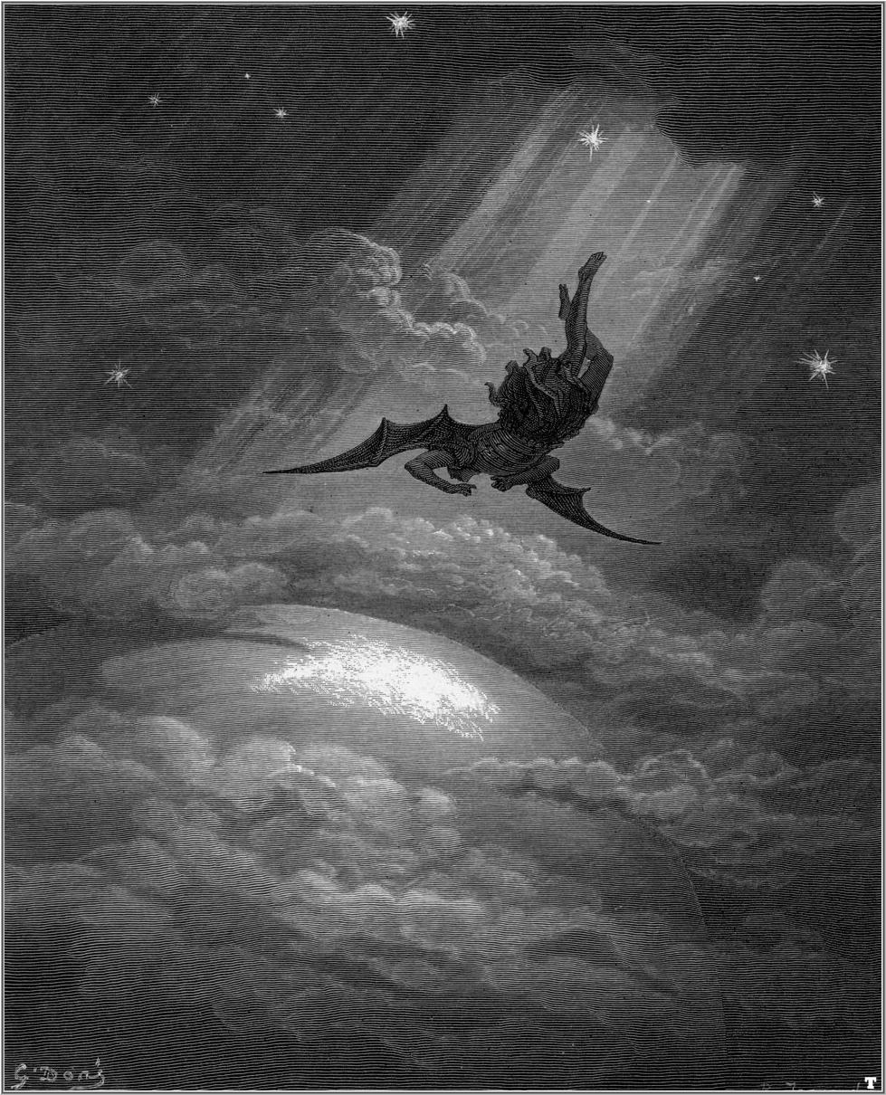 Illustration of angel falling to earth
