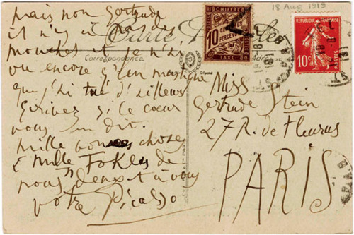 Postcard with sketch by Pablo Picasso