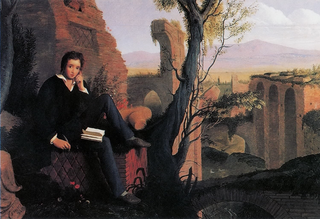 Posthumous portrait of Percy Shelley in Italy by Joseph Severn