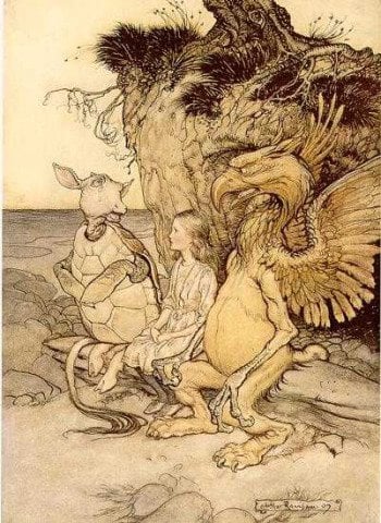 Sketch of child with mythical creatures