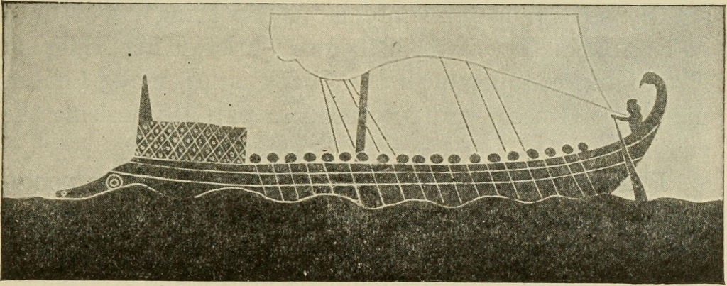 Illustration of ancient Greek warship