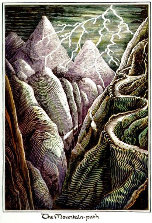 Painting of the mountain path