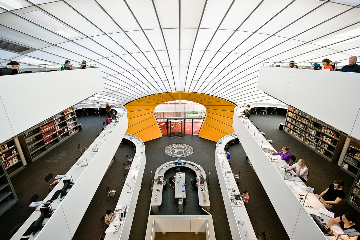 Interior staircases of Free University in Berlin