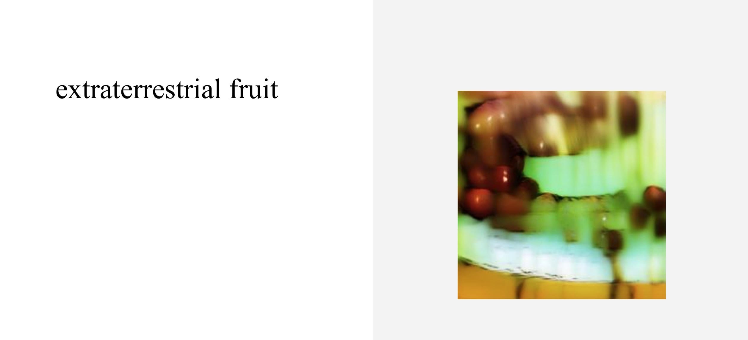 Image of the term "extraterrestrial fruit" generated by artificial intelligence.