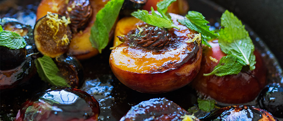 peaches figs roasted