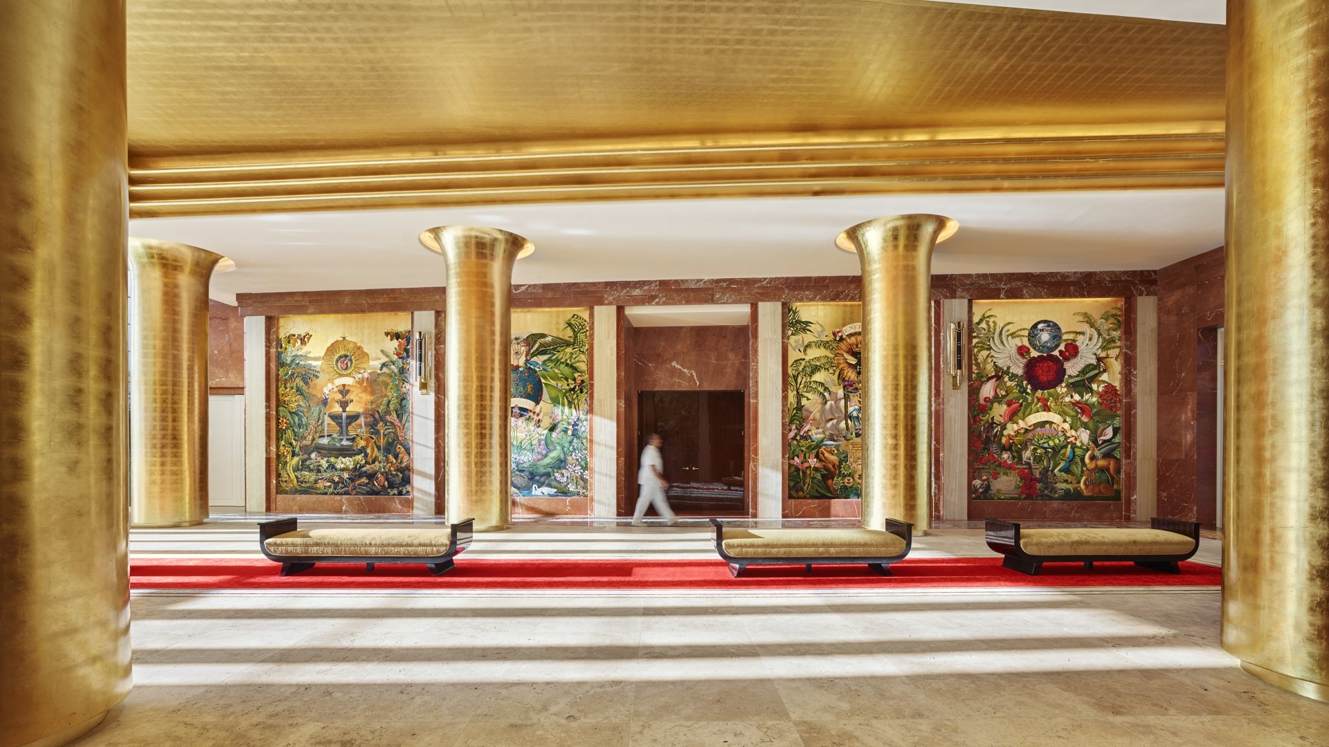 Man walking through Faena Cathedral by Nik Koenig