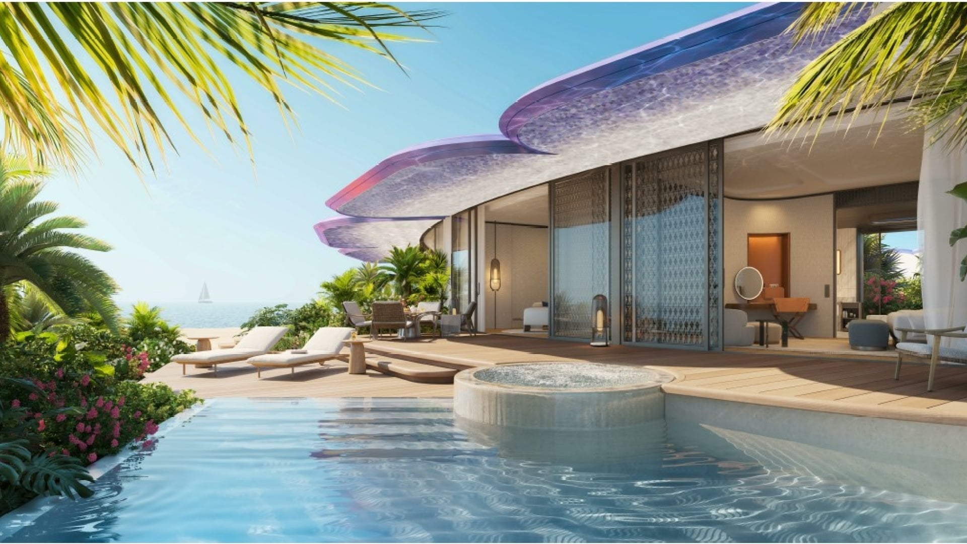 guest room and pool 