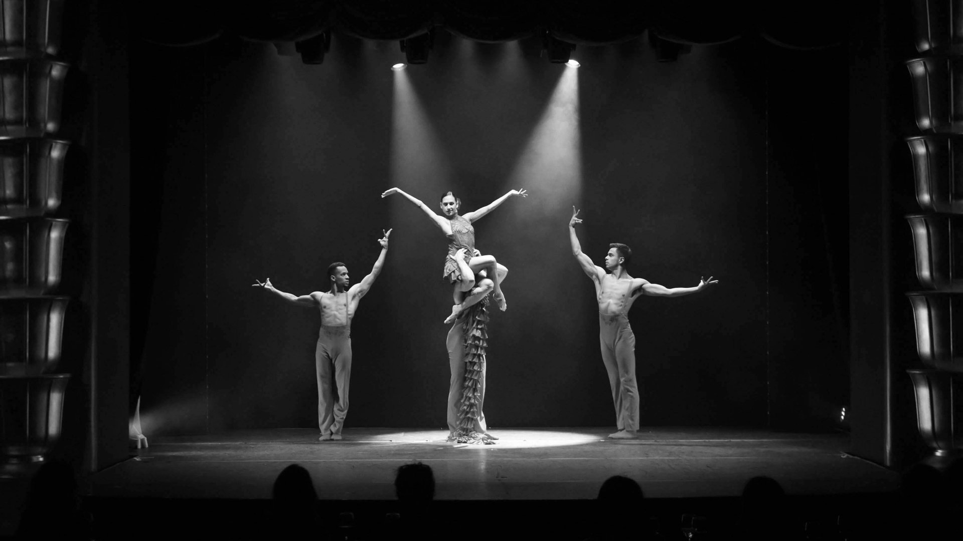 ballet hispanico four dancers on stage