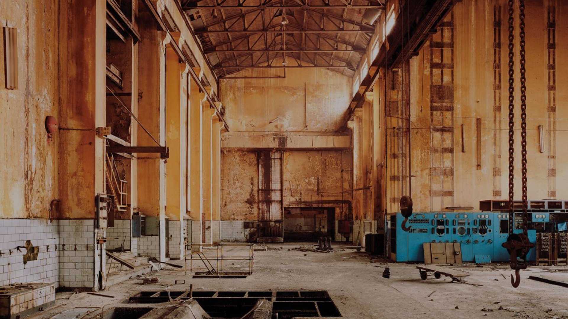 an empty abandoned industrial building