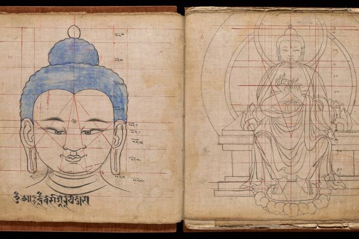 drawing of indian Buddha
