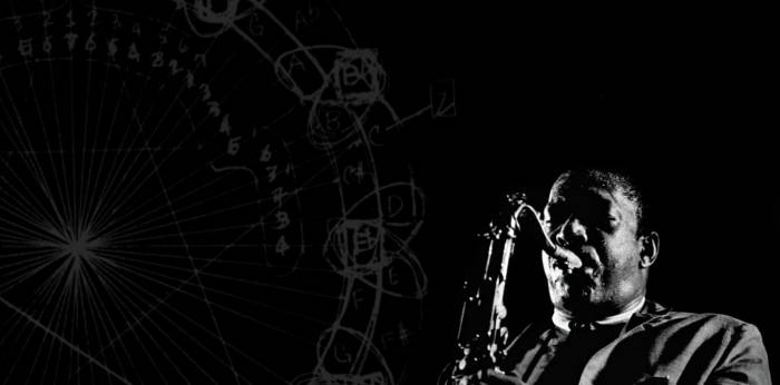 John Coltrane playing saxophone.