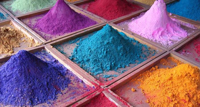 Piles of powdered colors 