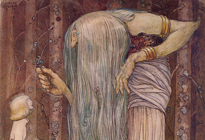 Illustration from scary children's story by John Bauer. 