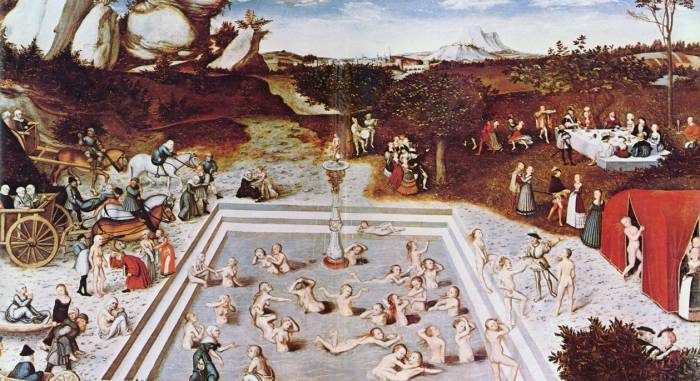 Painting: the Fountain of Youth by Lucas Cranach the Elder