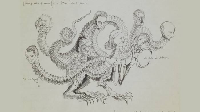 Two Drawings by J.L. Borges: The Hydra and Tango   Faena