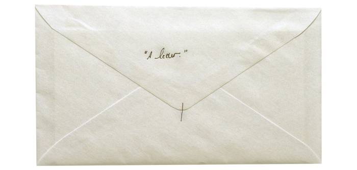 "A letter" written on an envelope 