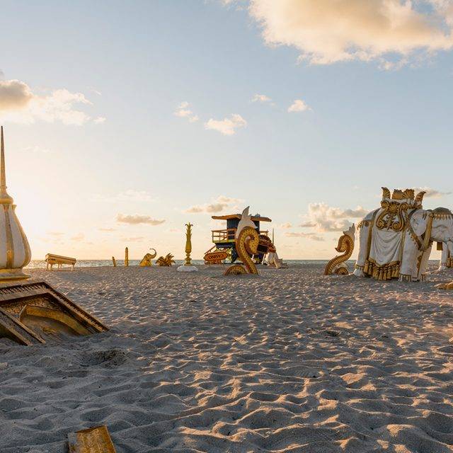 sinking taj mahal art installation on miami beach