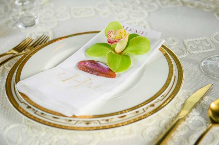 Plate with Monogrammed napkin