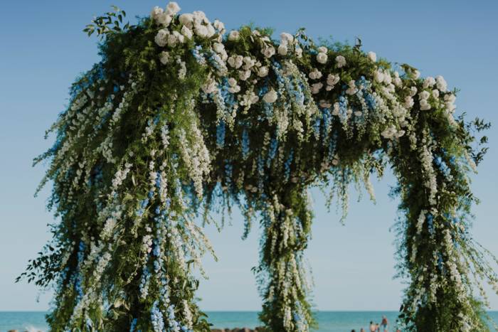 close up of wedding arch