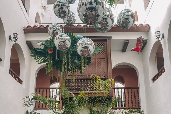 Bohemian hotel atrium