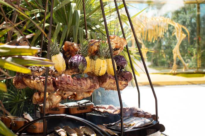 los fuegos meat and pineapples roasting