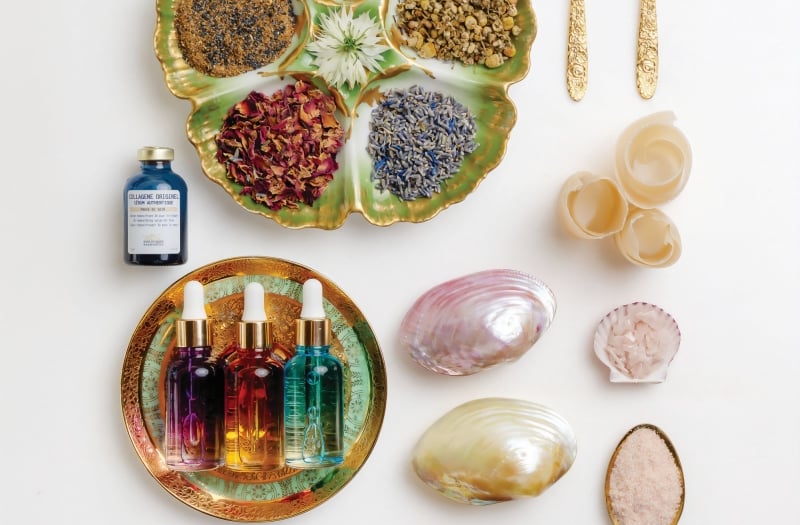 Spa products and sea shells